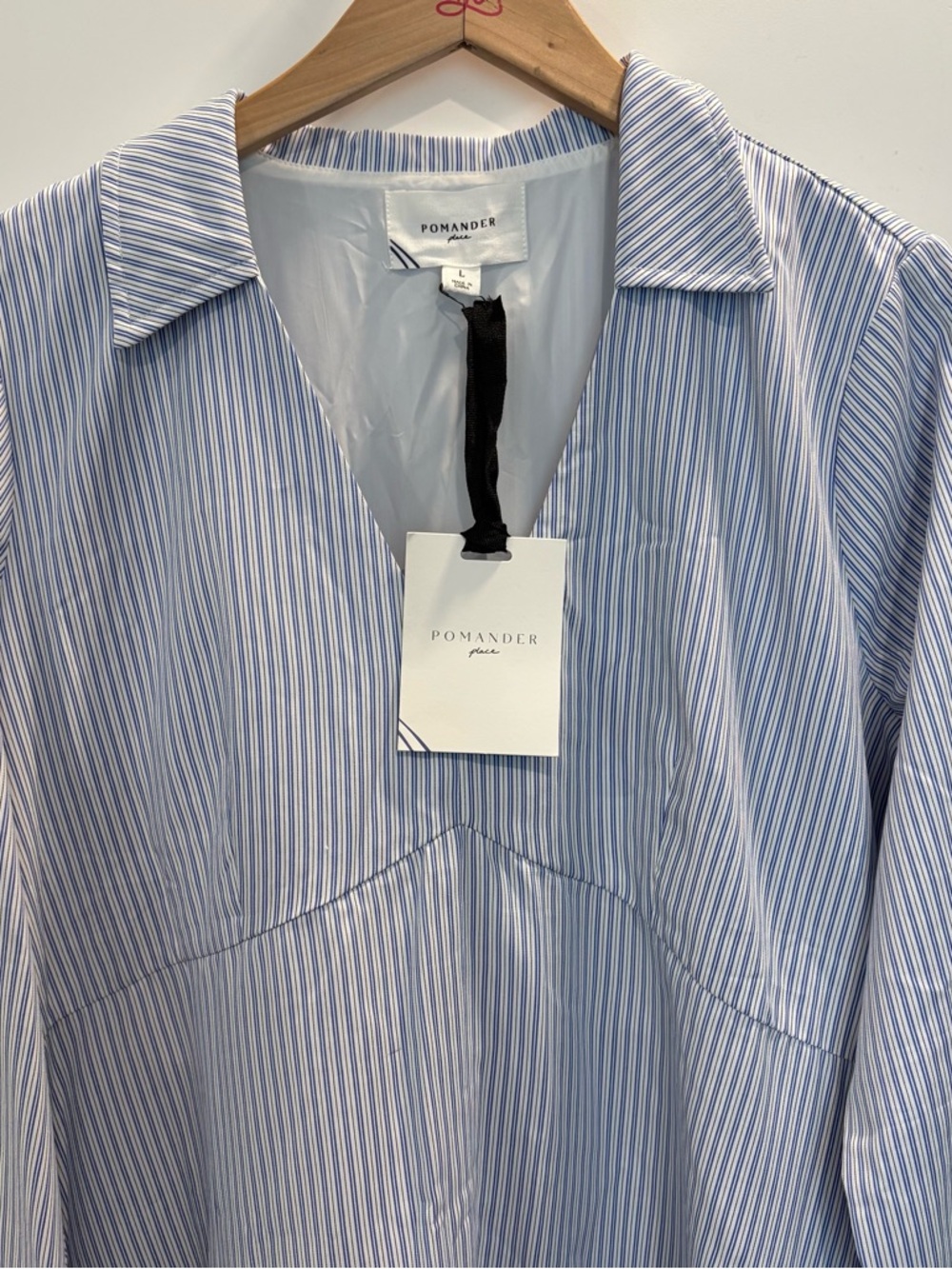 Pomander Place Cannes Blue & White Striped Maxi Dress. NWT. Size Large. - Picture 5 of 10
